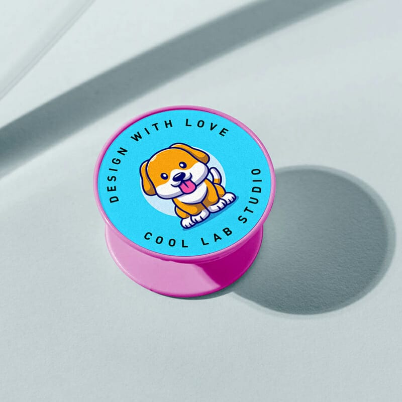 Free Pop Socket Phone Holder Mockup PSD