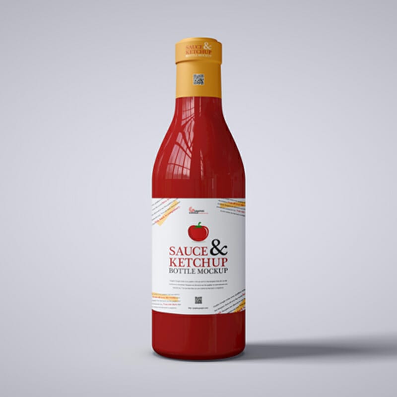 Free Sauce And Ketchup Bottle Mockup