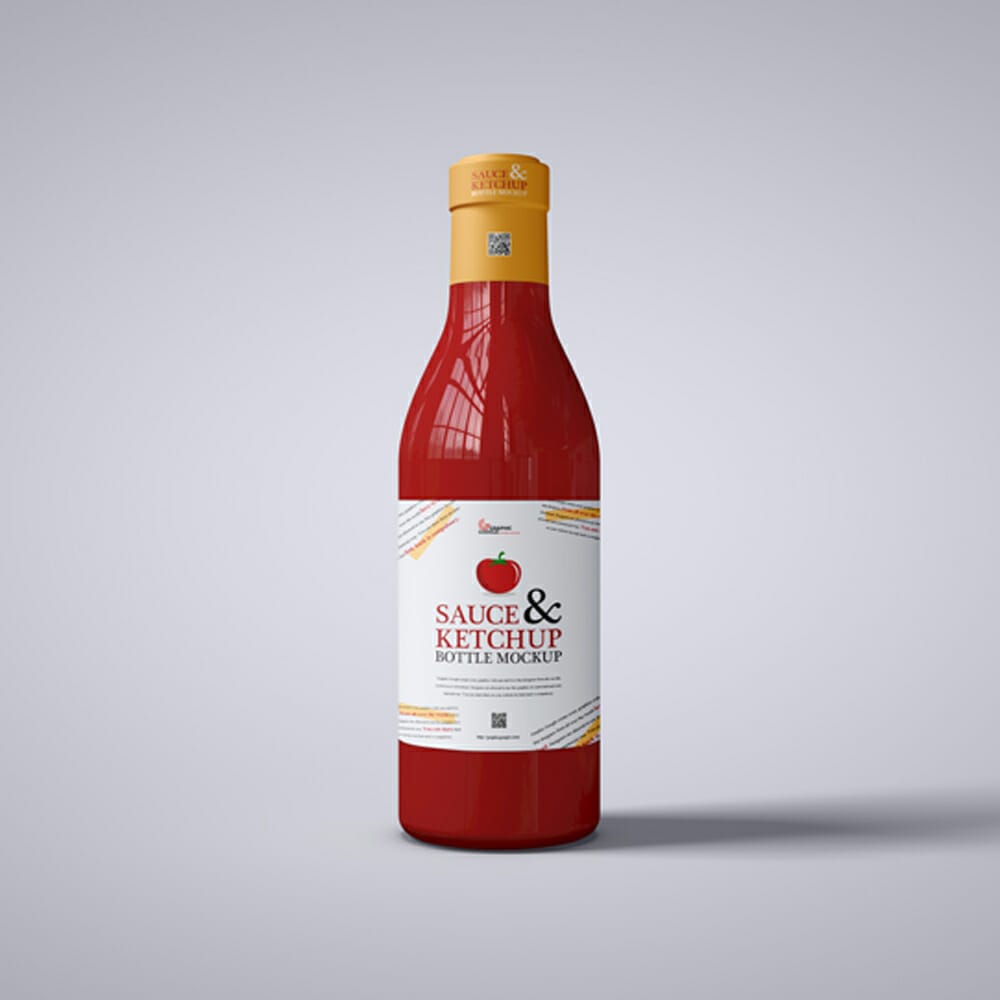 Free Sauce And Ketchup Bottle Mockup