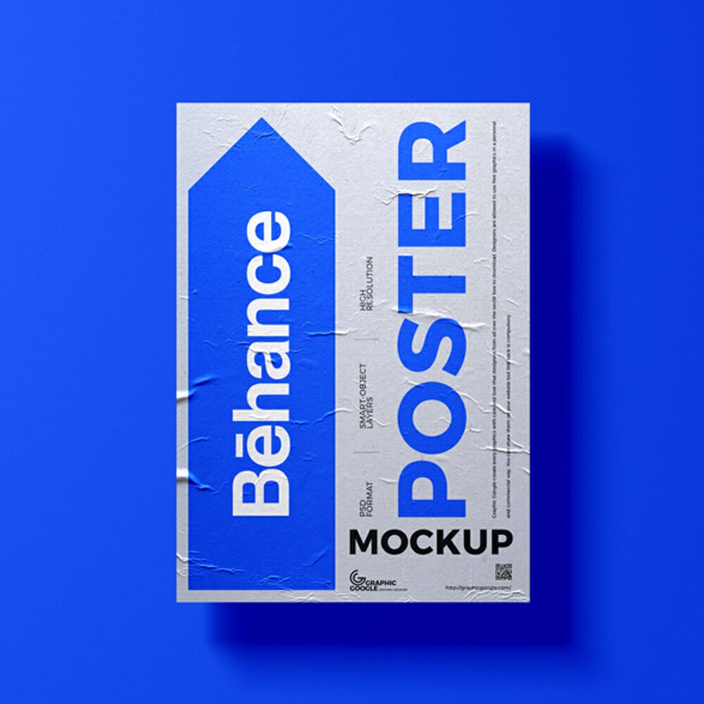 Free Top View A3 Poster Mockup