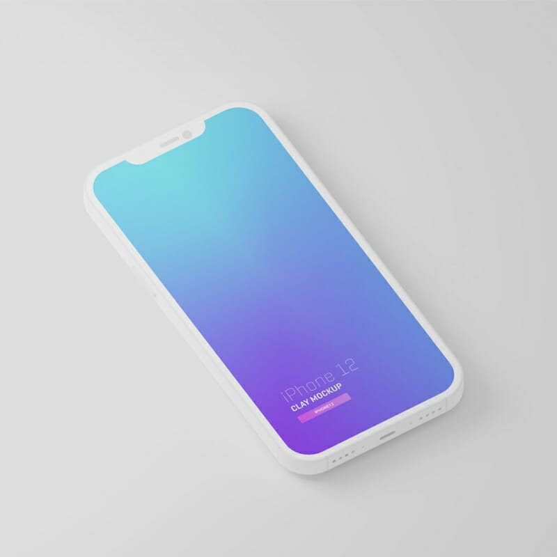 Free iPhone 12 Minimal Clay Mockup