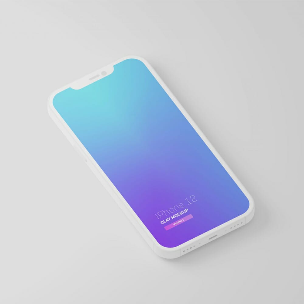 Free iPhone 12 Minimal Clay Mockup
