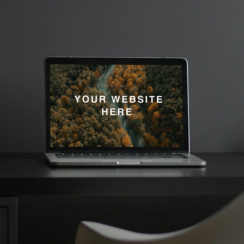 MacBook on Desk Mockup