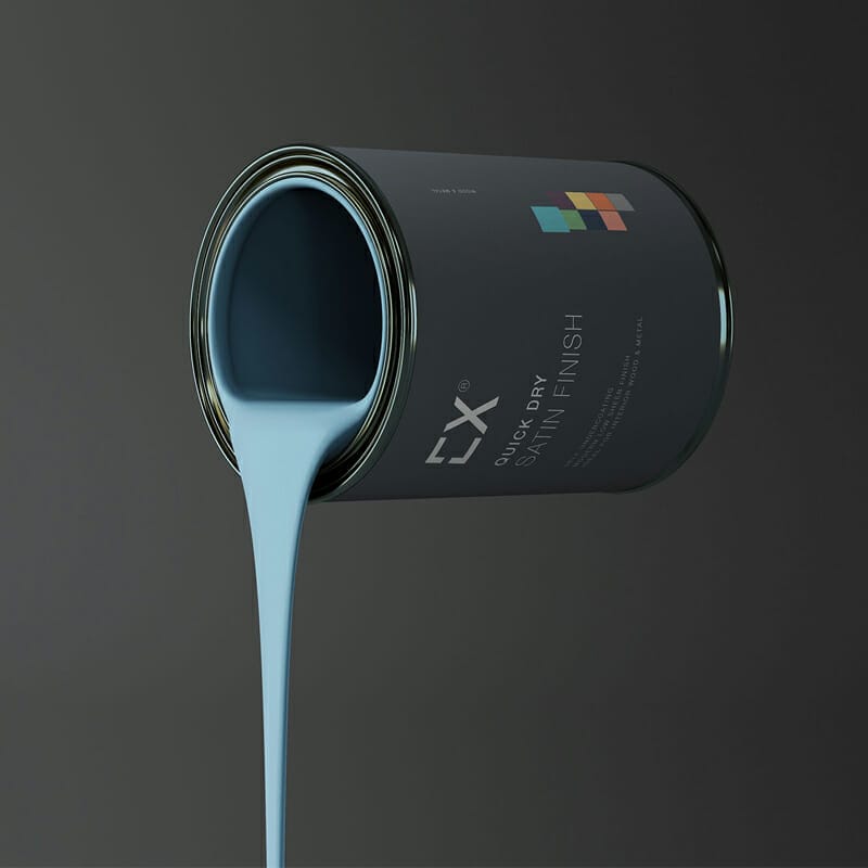 Pouring Paint Metal Bucket Mockup