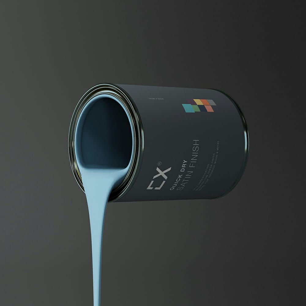Pouring Paint Metal Bucket Mockup