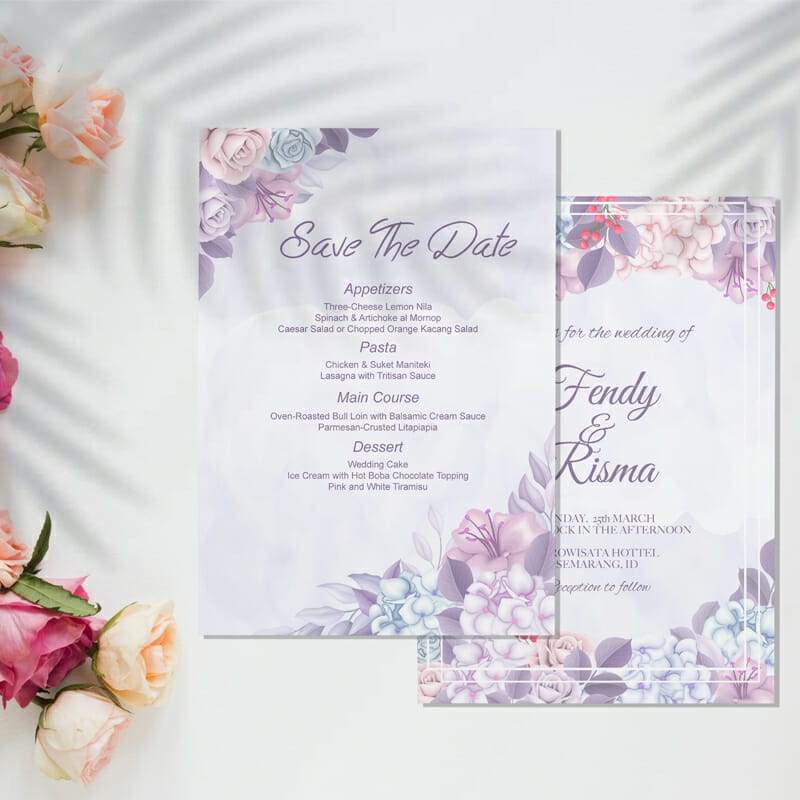 Save The Date Wedding Invitation Card Mockup Free PSD