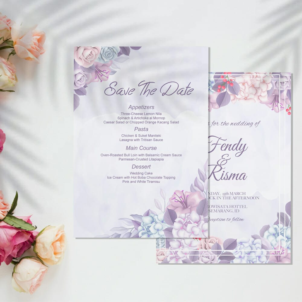 Save The Date Wedding Invitation Card Mockup Free PSD