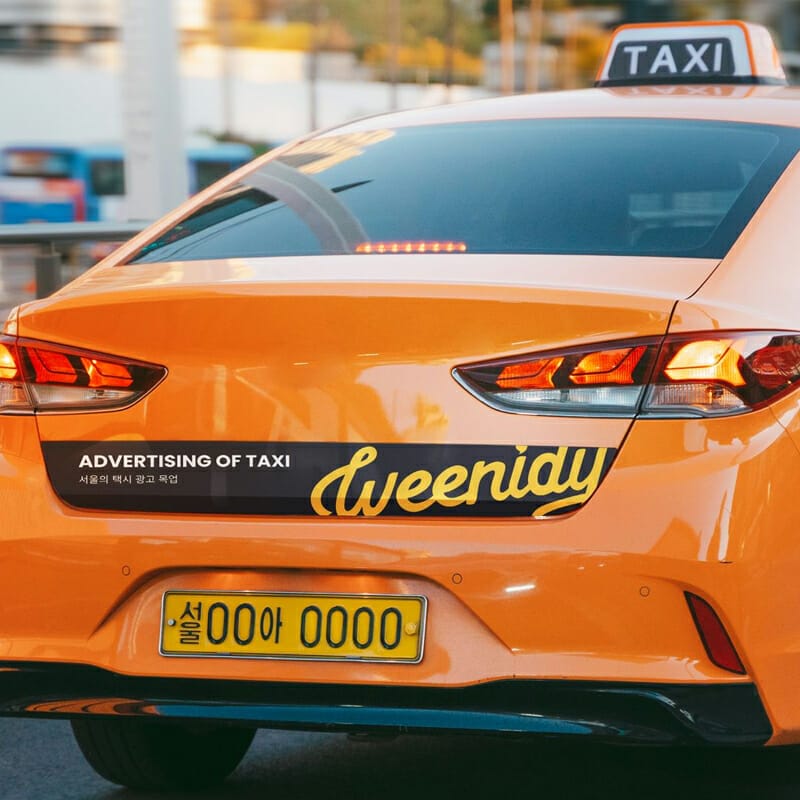 Seoul Taxi Advertising Mockup