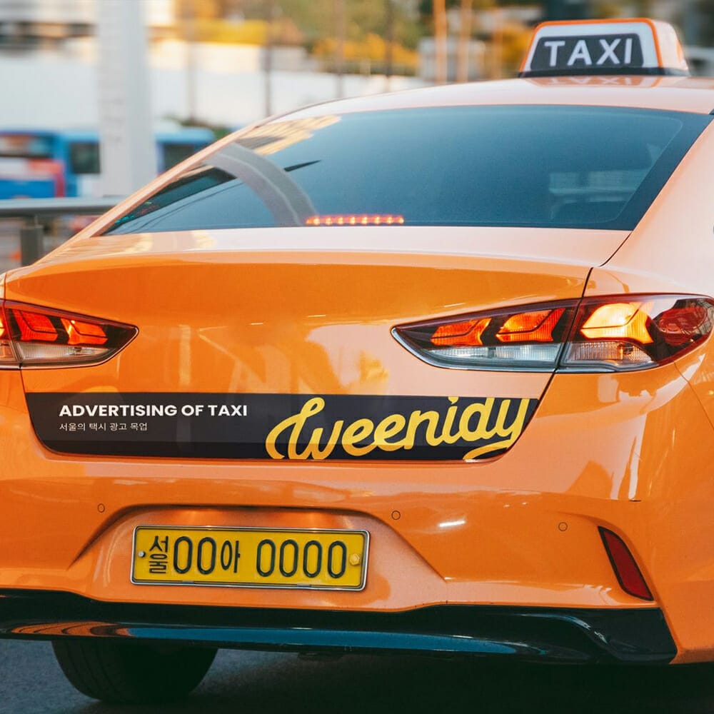 Seoul Taxi Advertising Mockup
