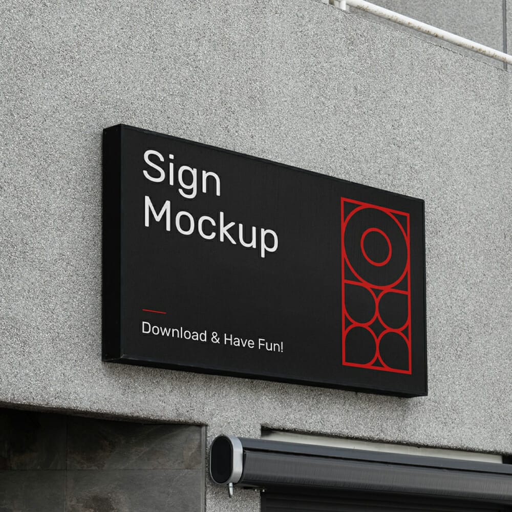 Sign on Building Mockup