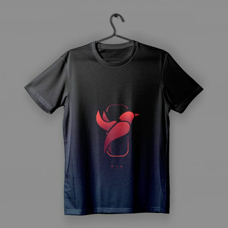 Simple Black Men Tee Mockup Free PSD