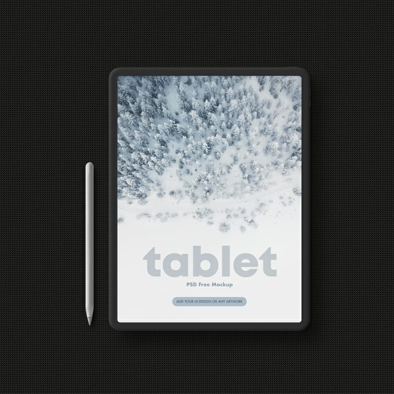 Tablet in Dark Style Free Mockup