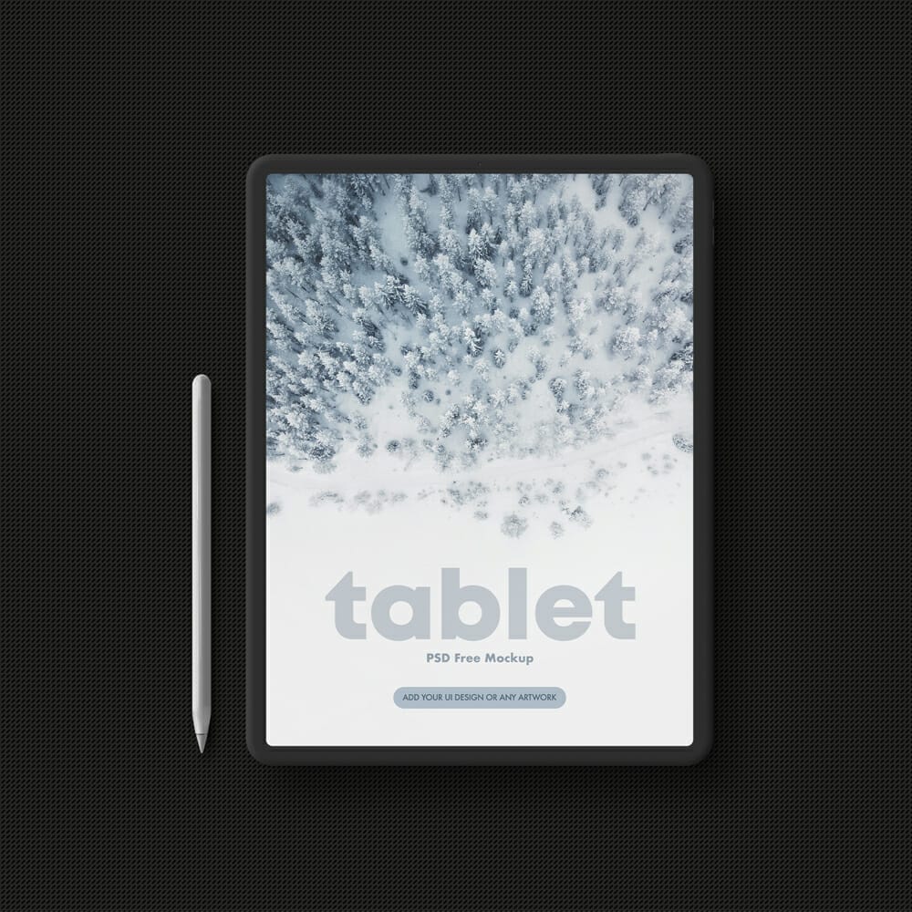Tablet in Dark Style Free Mockup