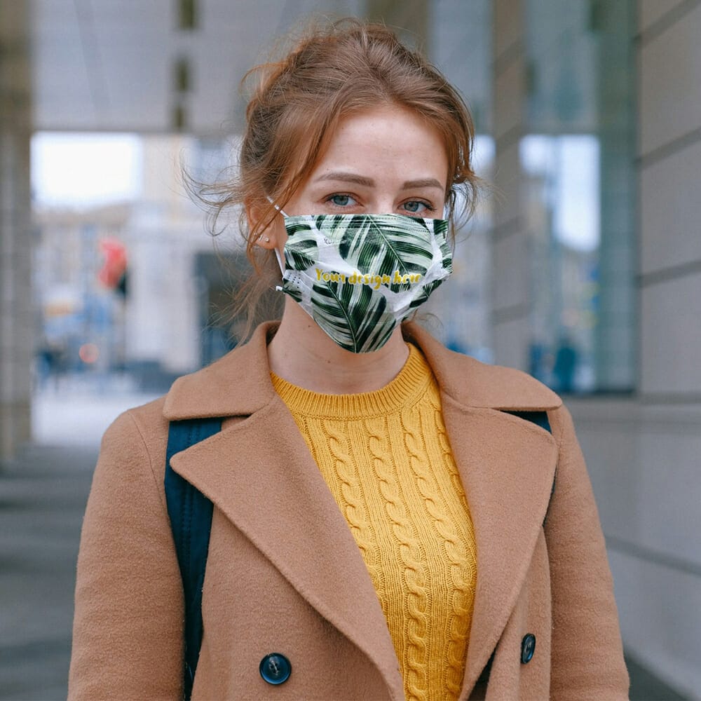 Woman in Mask Mockup