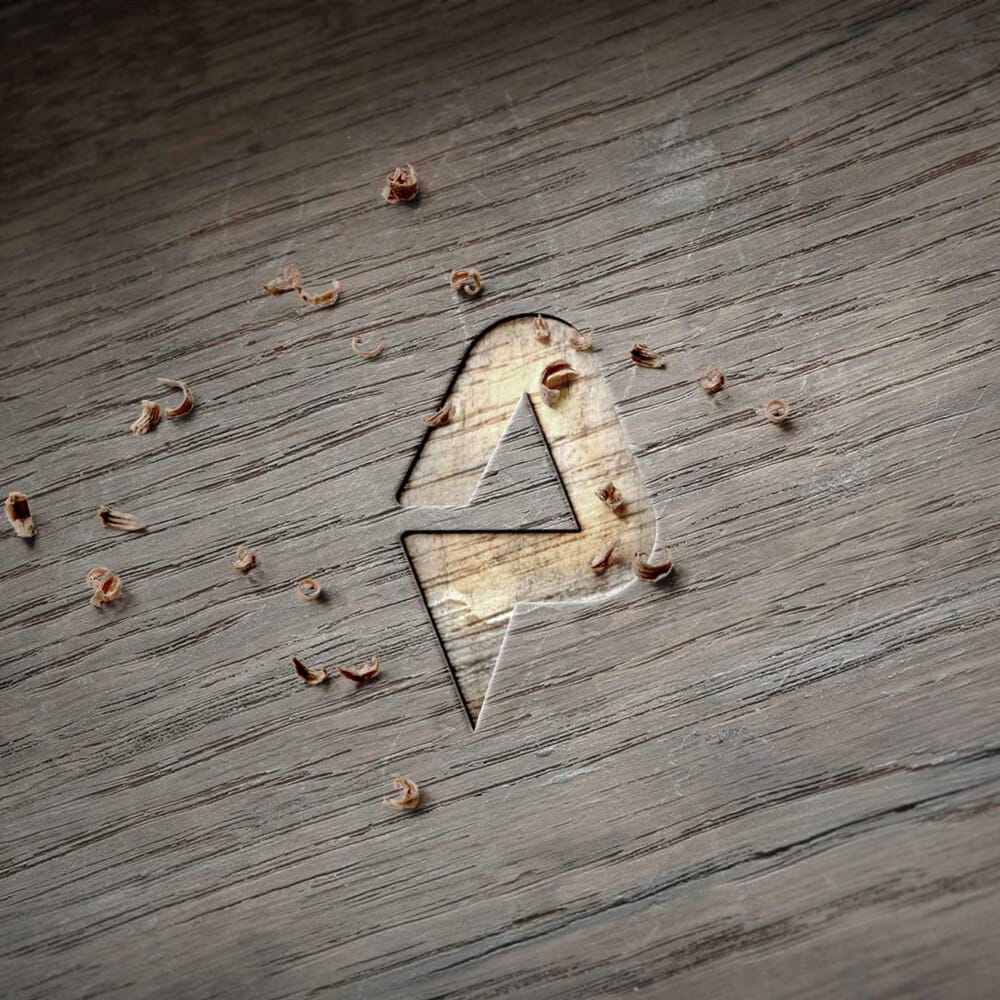 Wooden Cutter Logo Mockup