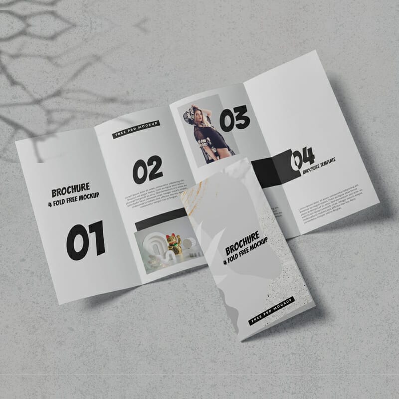 4-Fold Brochure Free Mockup