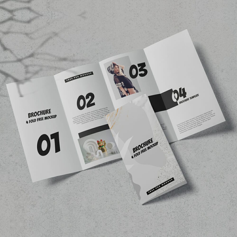 4-Fold Brochure Free Mockup