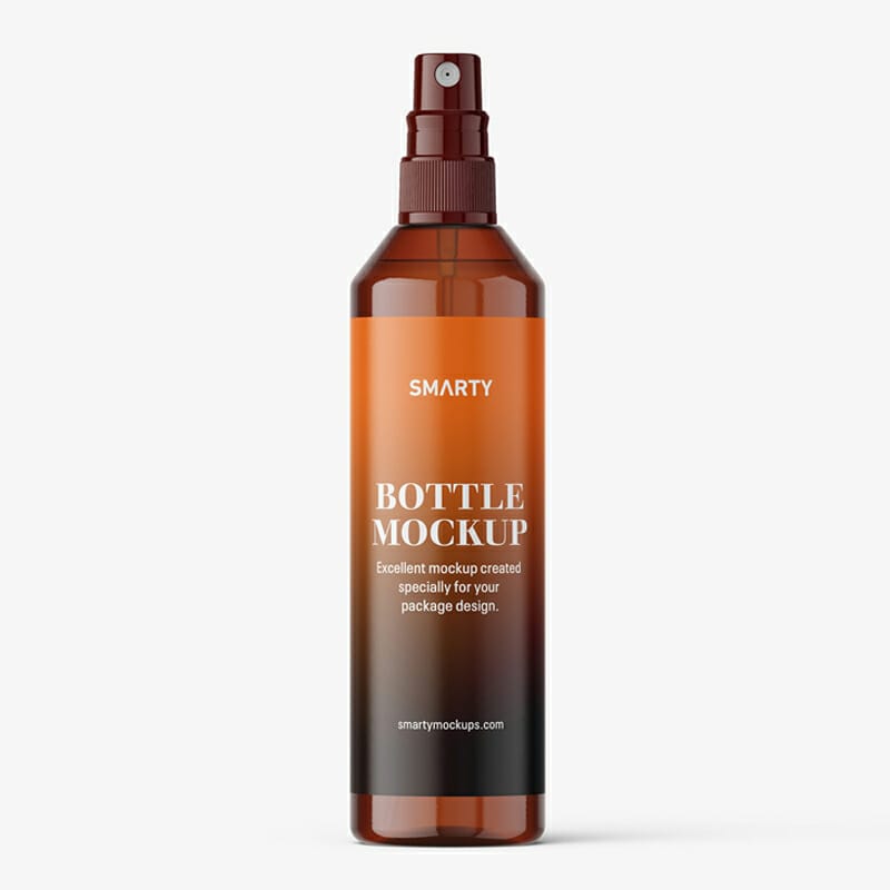 Amber Spray Bottle Mockup