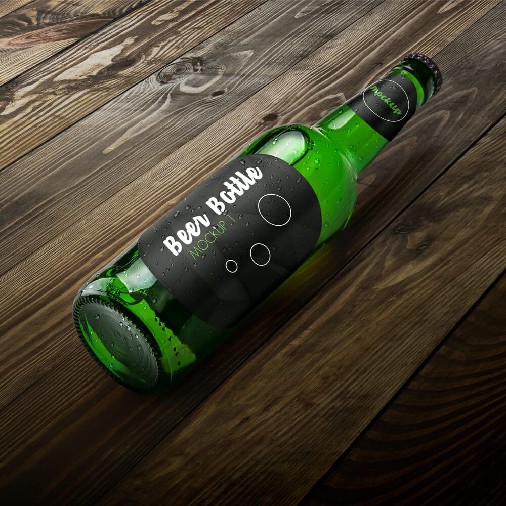 Beer Bottle PSD Mockup