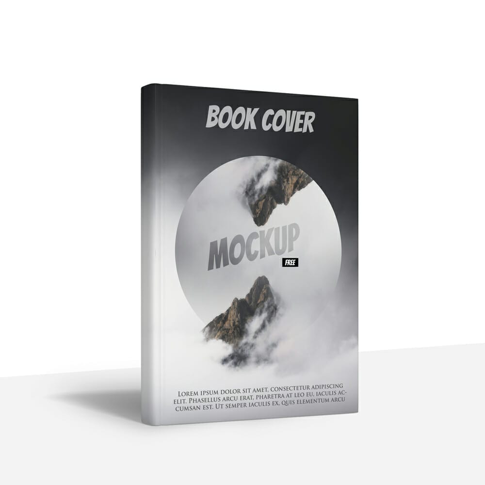 Book Cover Standing Free Mockup