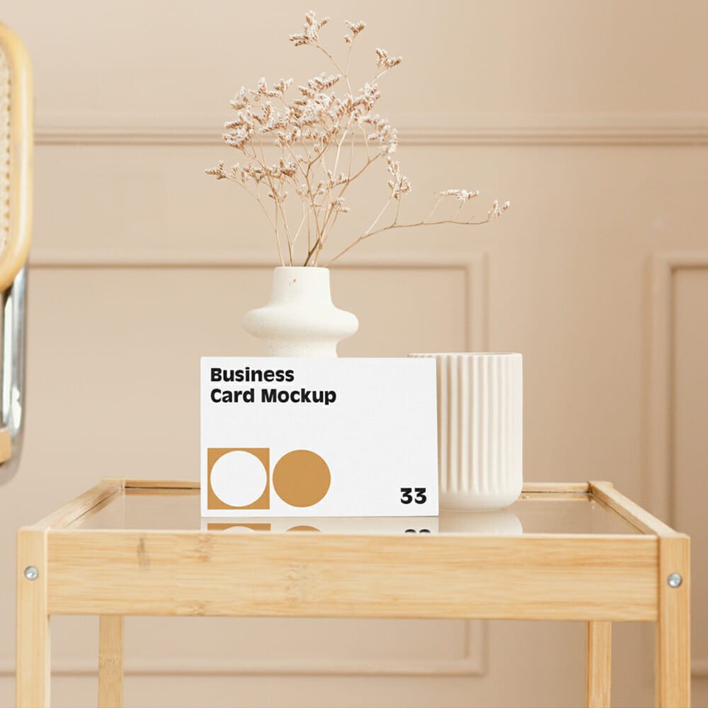 Card on Table Mockup
