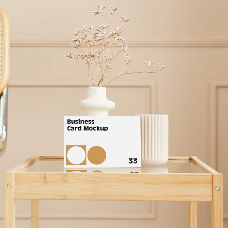 Card on Table Mockup