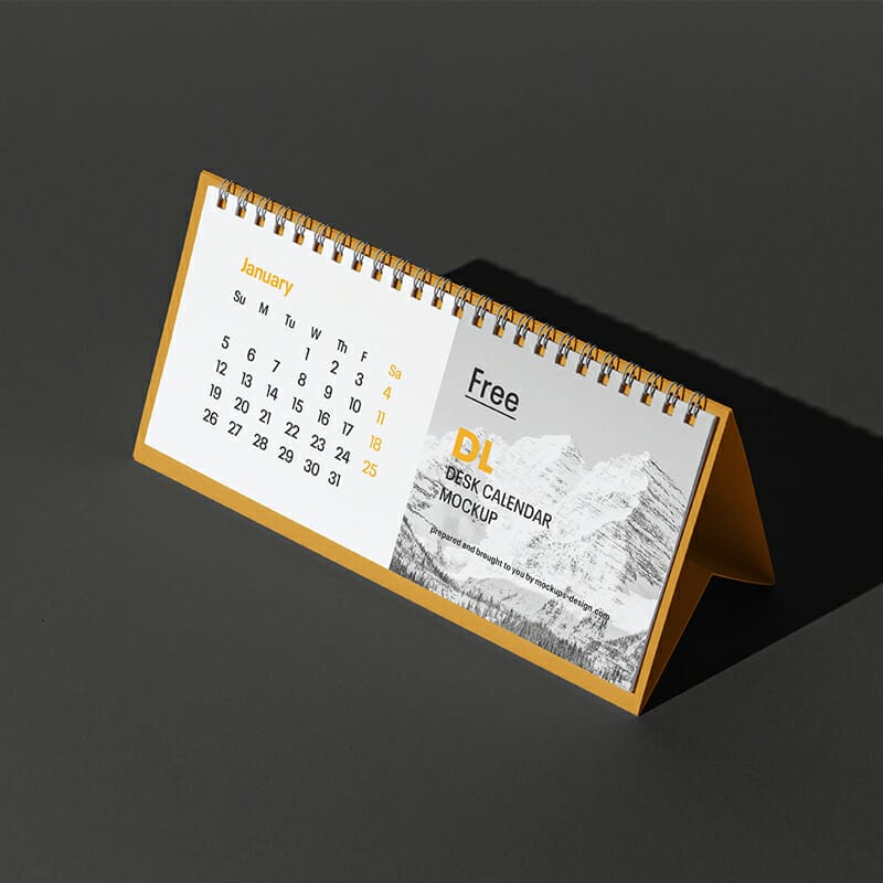 DL Desk Calendar Mockup