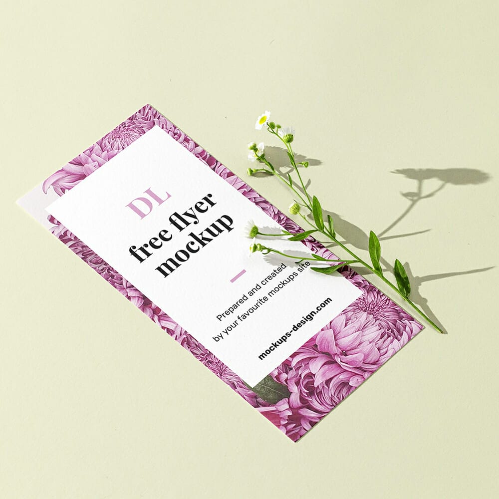 DL Flyer With Flower Mockup
