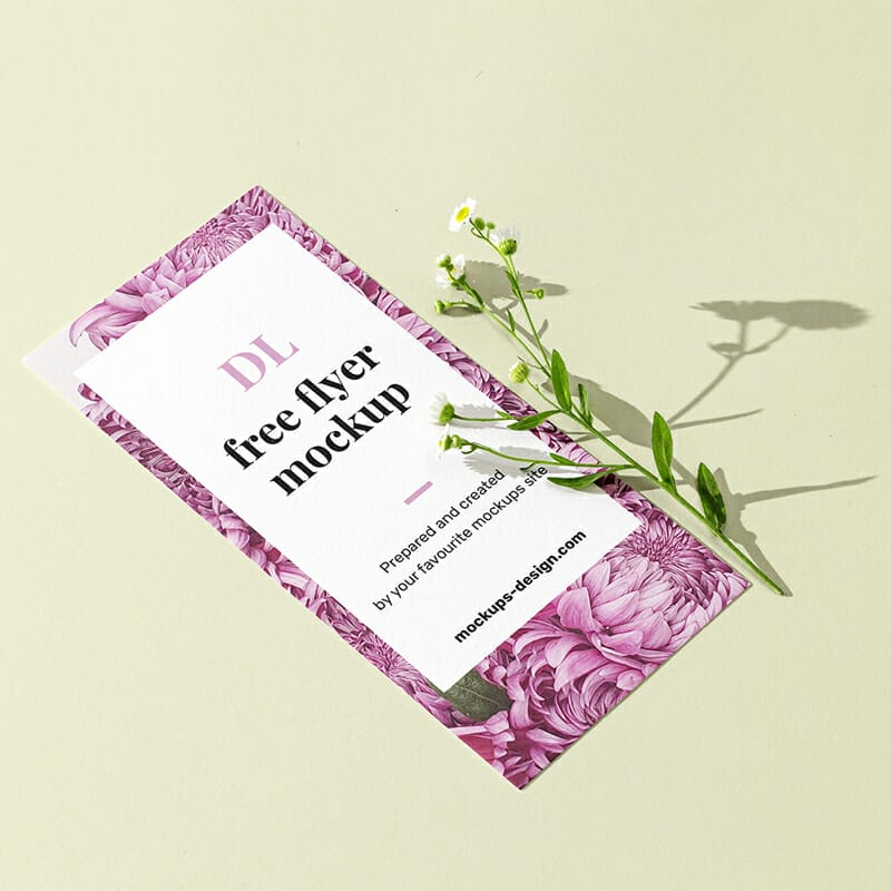 DL Flyer With Flower Mockup