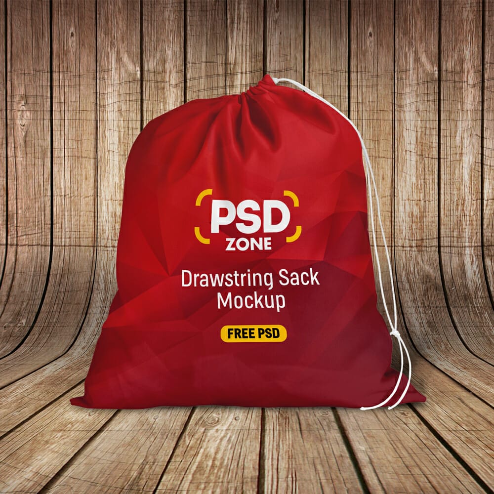 Drawstring Sack Mockup Free PSD