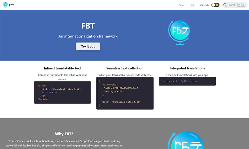 100+ JavaScript Frameworks for Web Developers 5 FBT - JavaScript Internationalization Framework