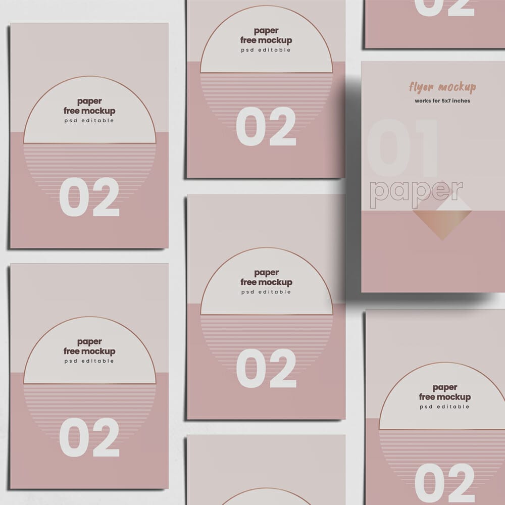 Flyer Paper Grid Free Mockup