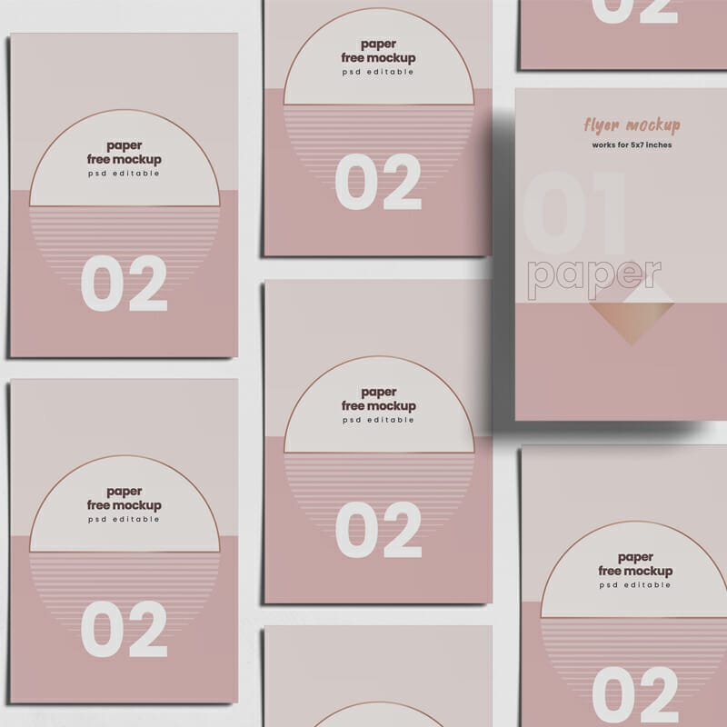 Flyer Paper Grid Free Mockup