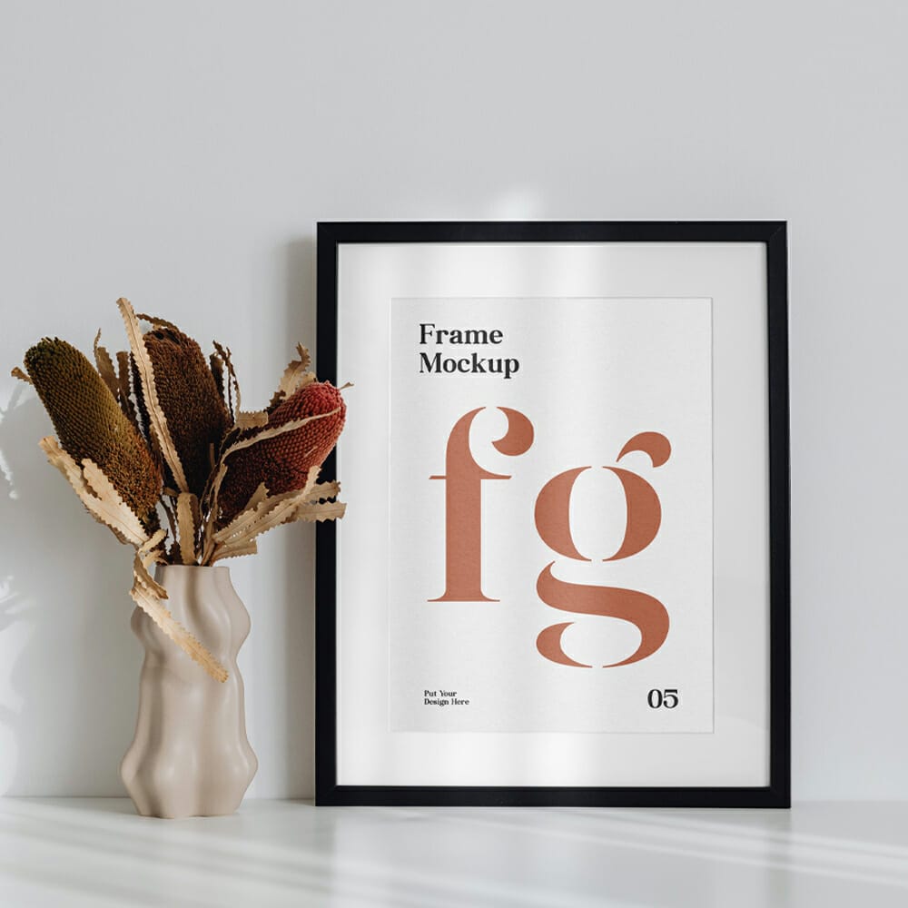 Frame on Desk PSD Mockup