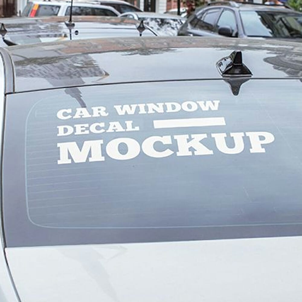 Free Car Window Decal Mockup