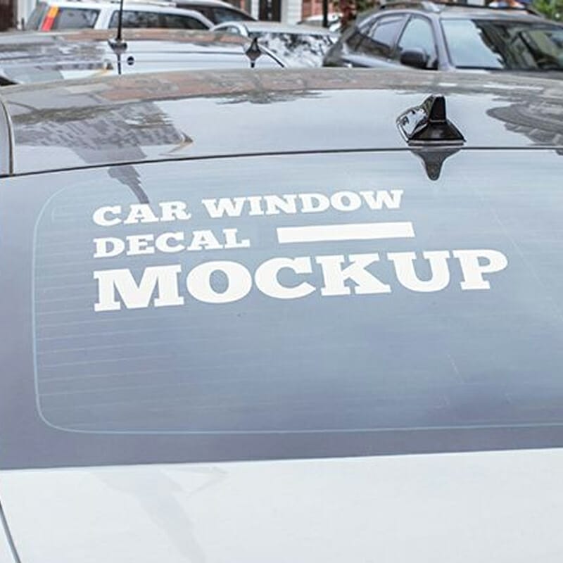 Free Car Window Decal Mockup