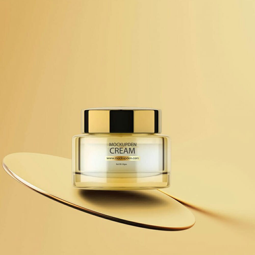 Free Cosmetic Cream Jar Mockup PSD Template