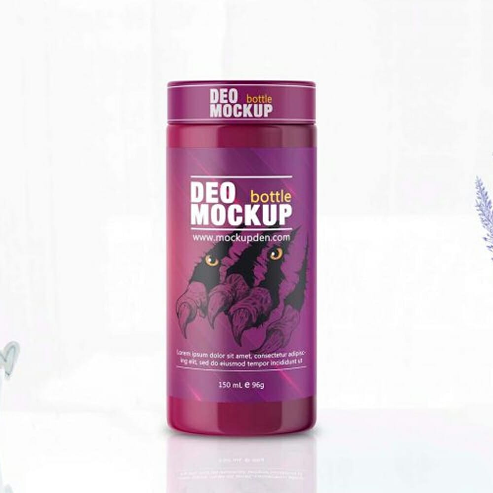 Free Deo Bottle Mockup PSD Template
