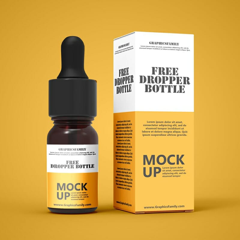Free Dropper Bottle Mockup