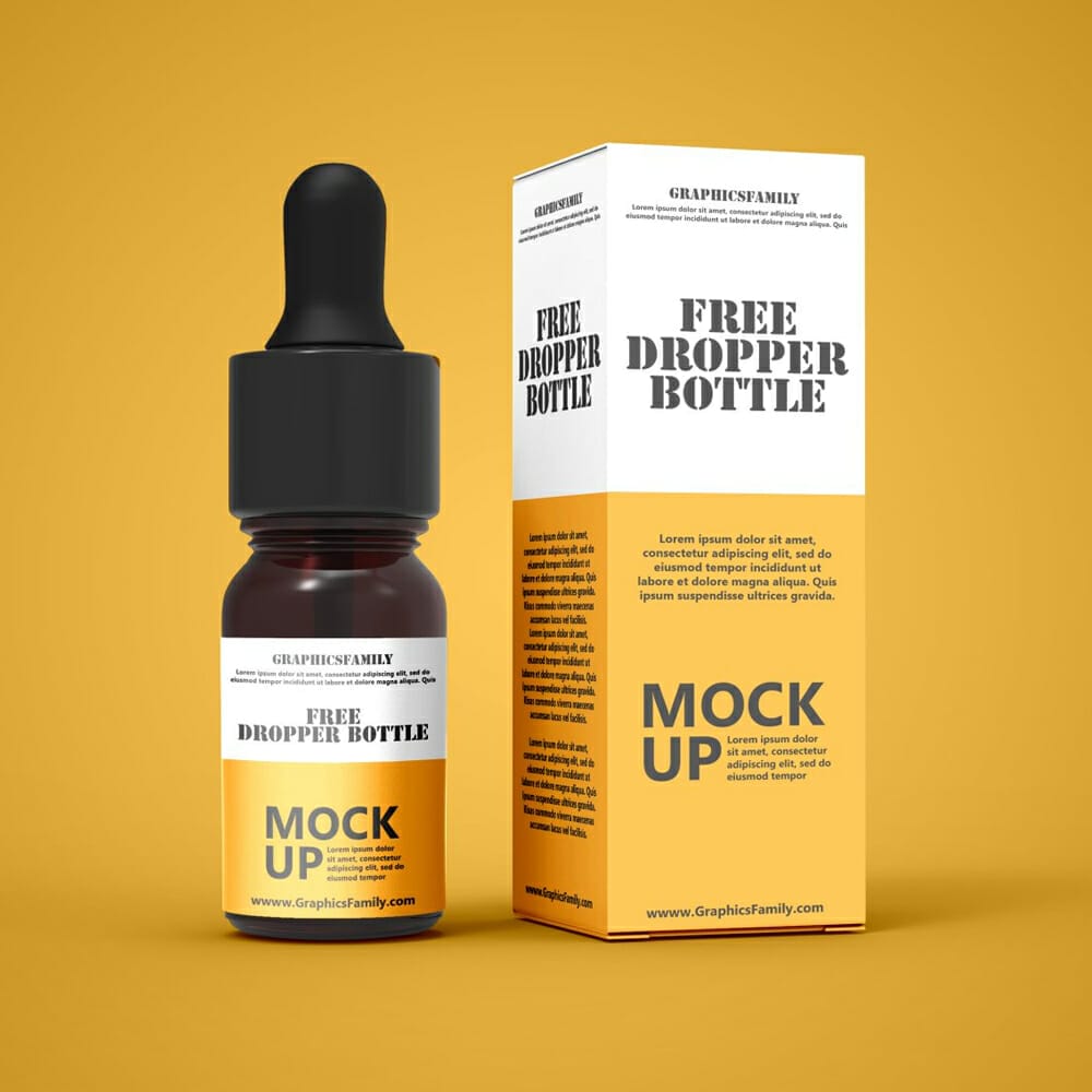 Free Dropper Bottle Mockup