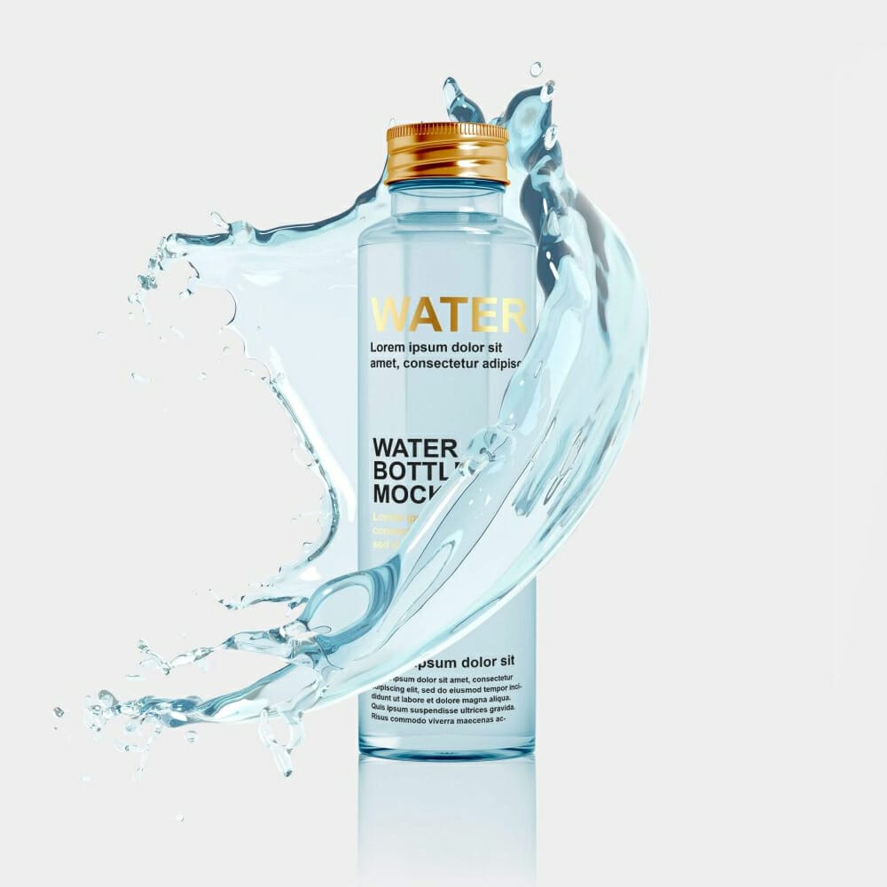Free Editable Water Bottle Mockup PSD Template