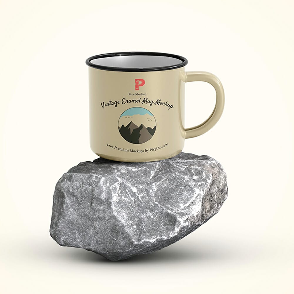 Free Enamel Mug Mockup
