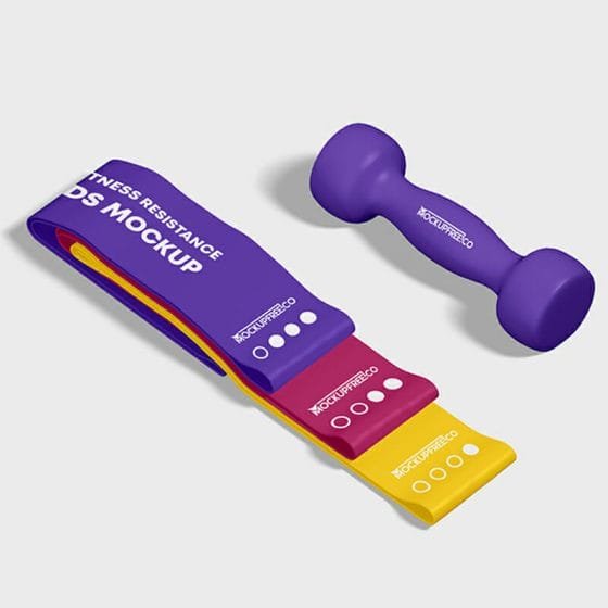 Free Fitness Resistance Bands Mockup in PSD
