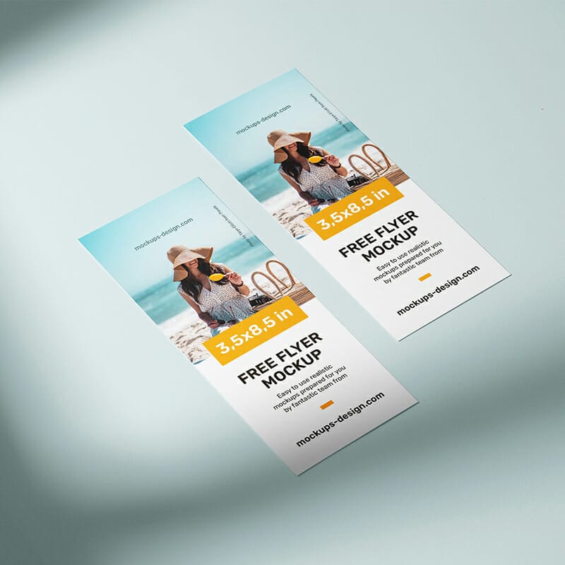 Free 3,5x8,5 in Flyer Mockup