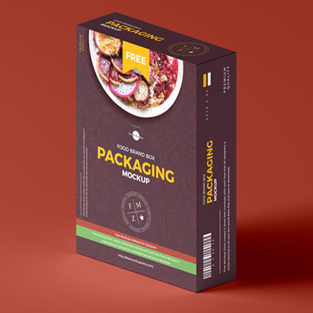 Free Food Brand Box Packaging Mockup