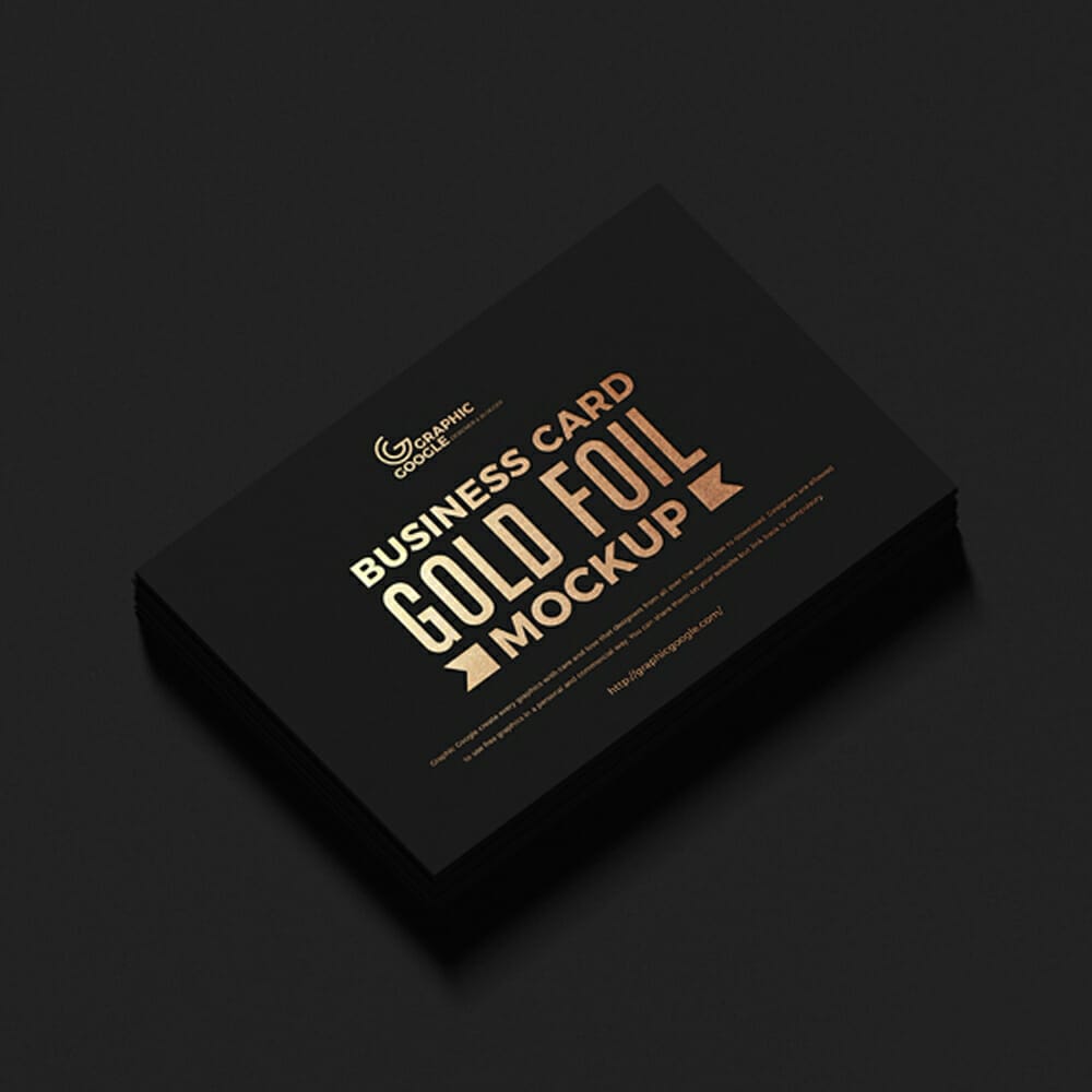 Free Gold Foil Business Card Mockup PSD