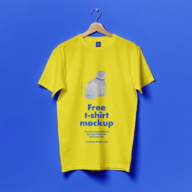 Free Hanging T-shirt Mockup