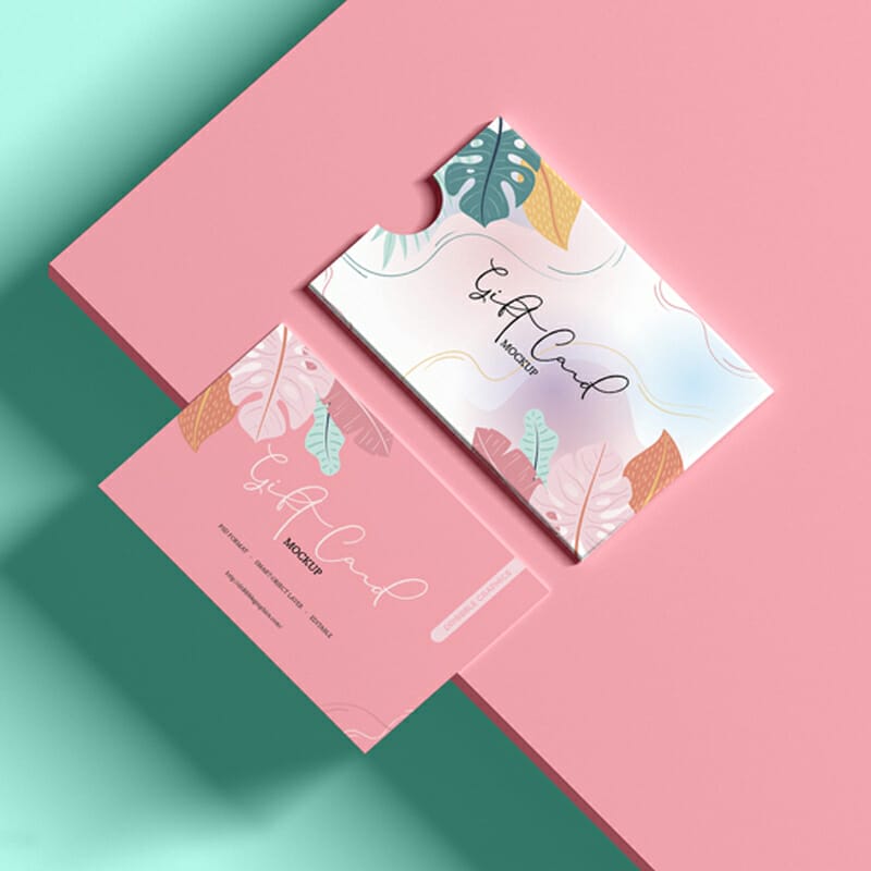Free Modern Gift Card Mockup