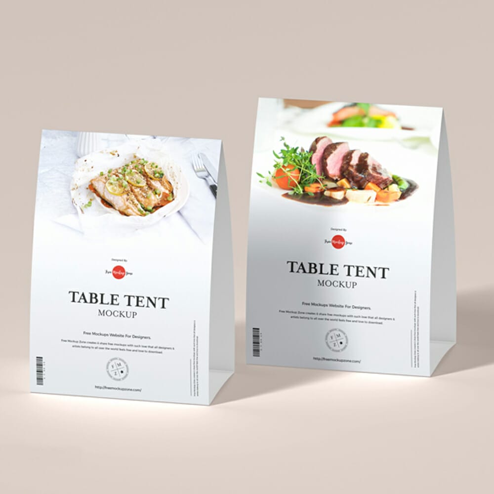 Free Modern Table Tent Mockup