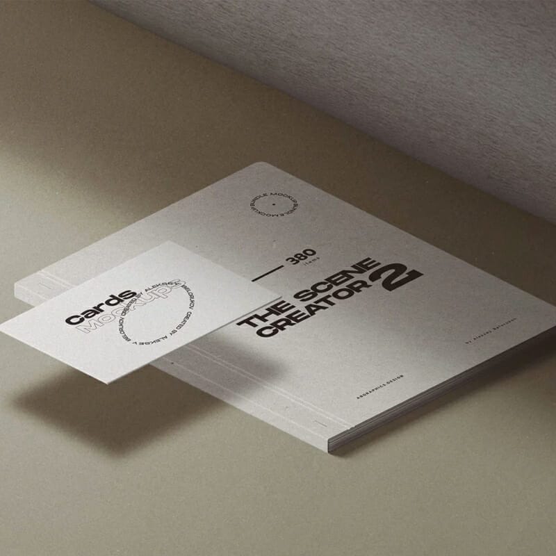 Free Notepad And Business Mockups Shadow Overlay Isometric